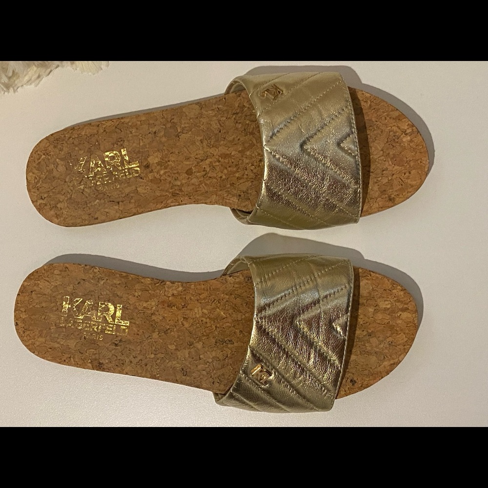 Karl Lagerfeld Gold sandals size 7.5